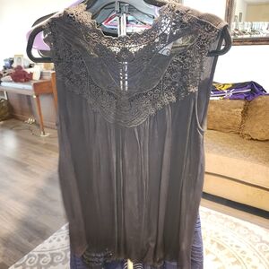 Torrid Black Lace Trim Top